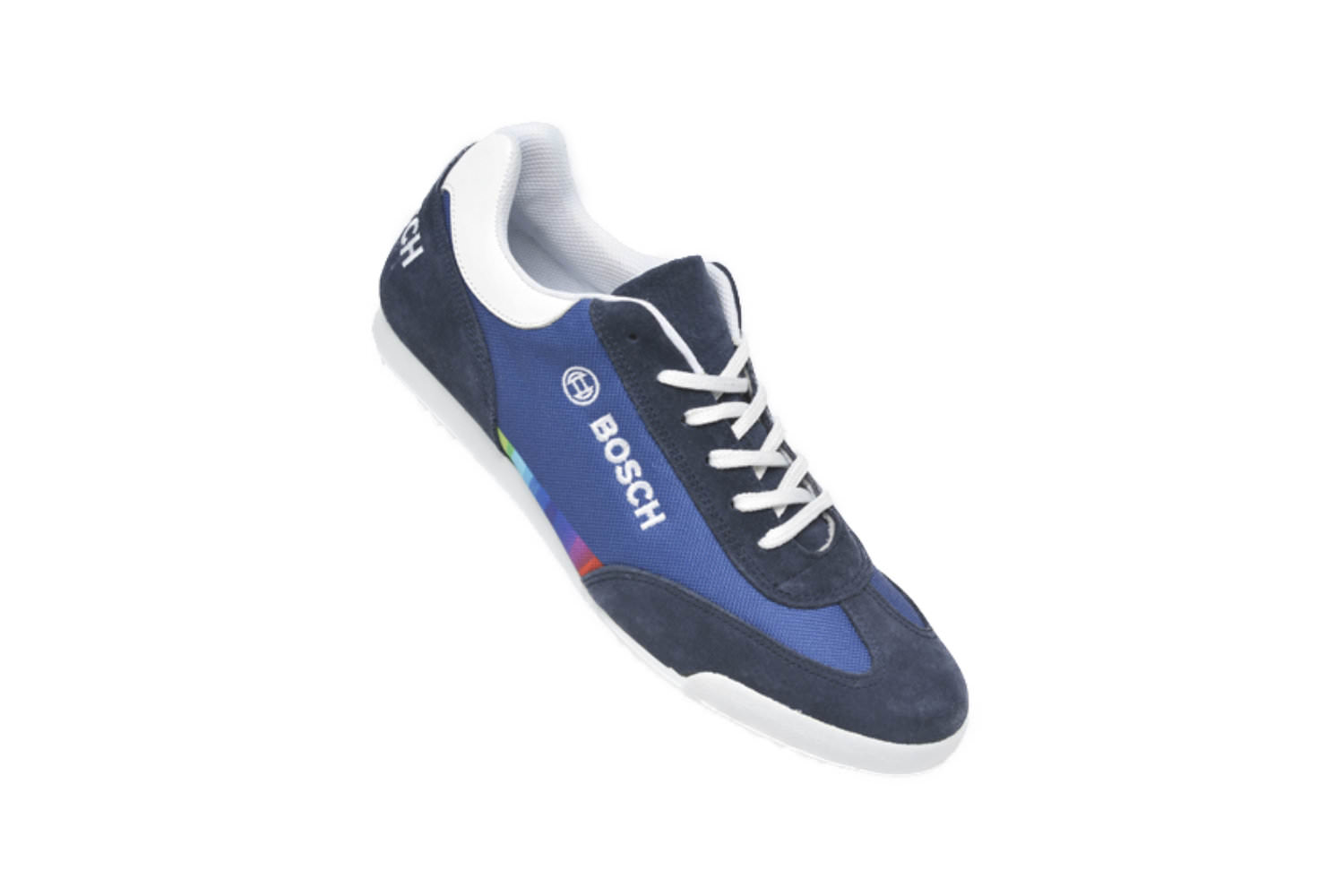 Sneaker Myflow für Firmen in Blautönen Werbeartikel Werbung auf Schuhen